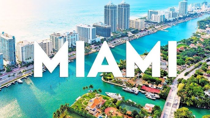 Miami Beach and Downtown Skyline